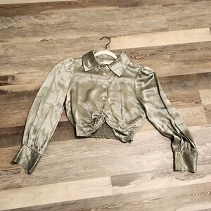 Petite studio sage green blouse S